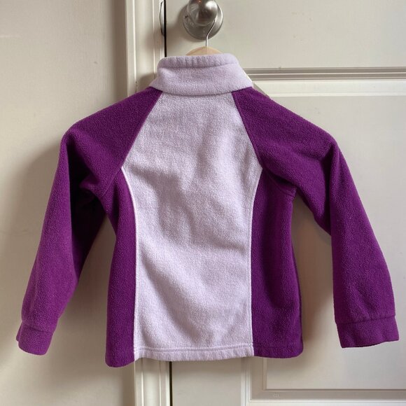 Girls' Columbia Purple Fleece Jacket, XS - Picture 3 of 3